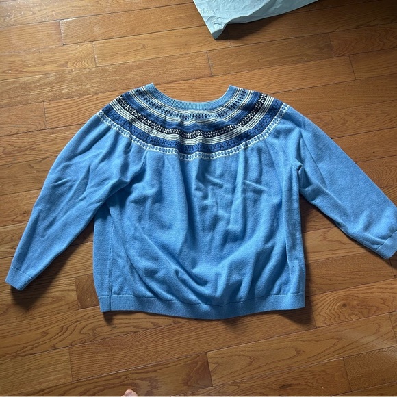 Talbots Blue Crew Neck Sweater Soft Knit Casual - Picture 5 of 5